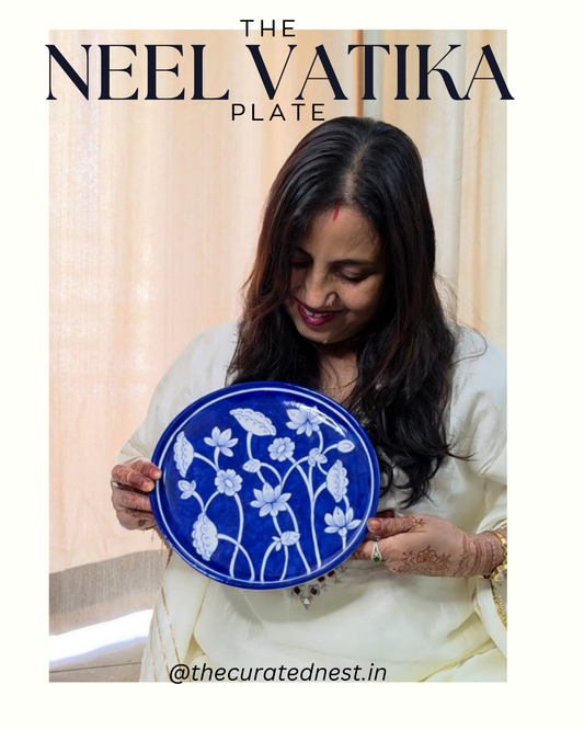 The Neel Vatika Plate - Blue Pottery Round Plate