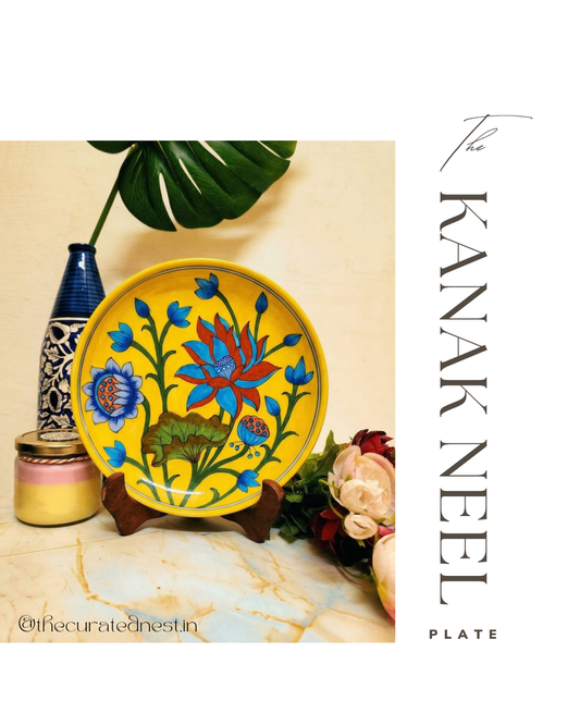 The Kanak Neel Plate - Blue Pottery Round Plate