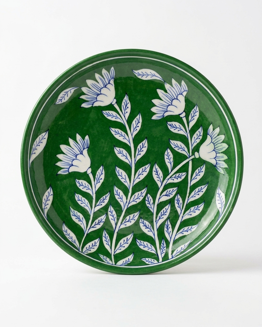 The Hari Vatika Plate - Blue Pottery Round Plate