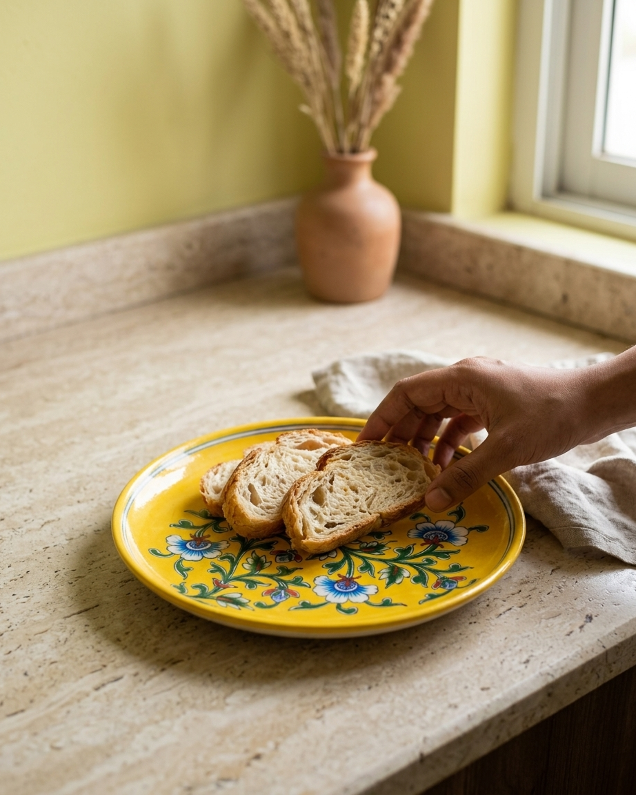 The Sunehri Baag Plate - Blue Pottery Round Plate